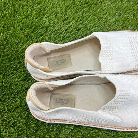 UGG Shoes Womens 8 Sammy Casual Comfort Slip On Chelsea Loafer White Fabric - Picture 6 of 9